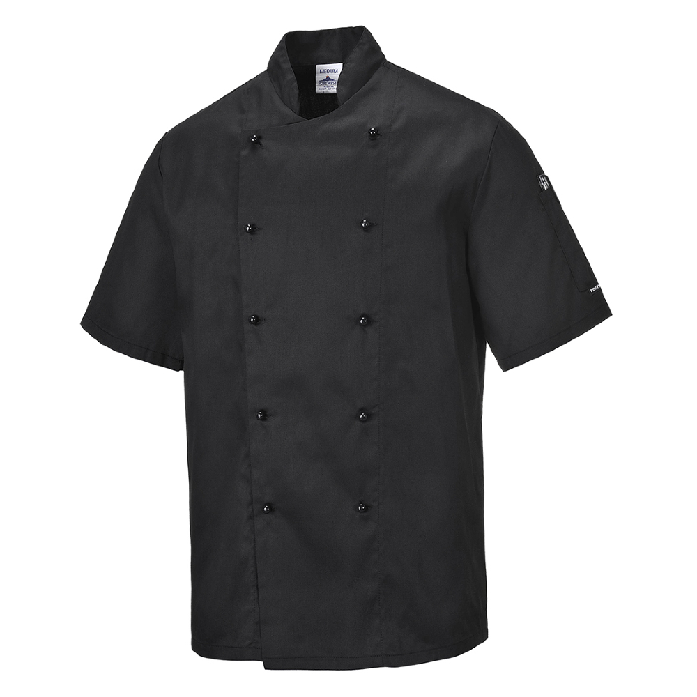 bluza cu maneca scurta pentru bucatari kent chefs negru