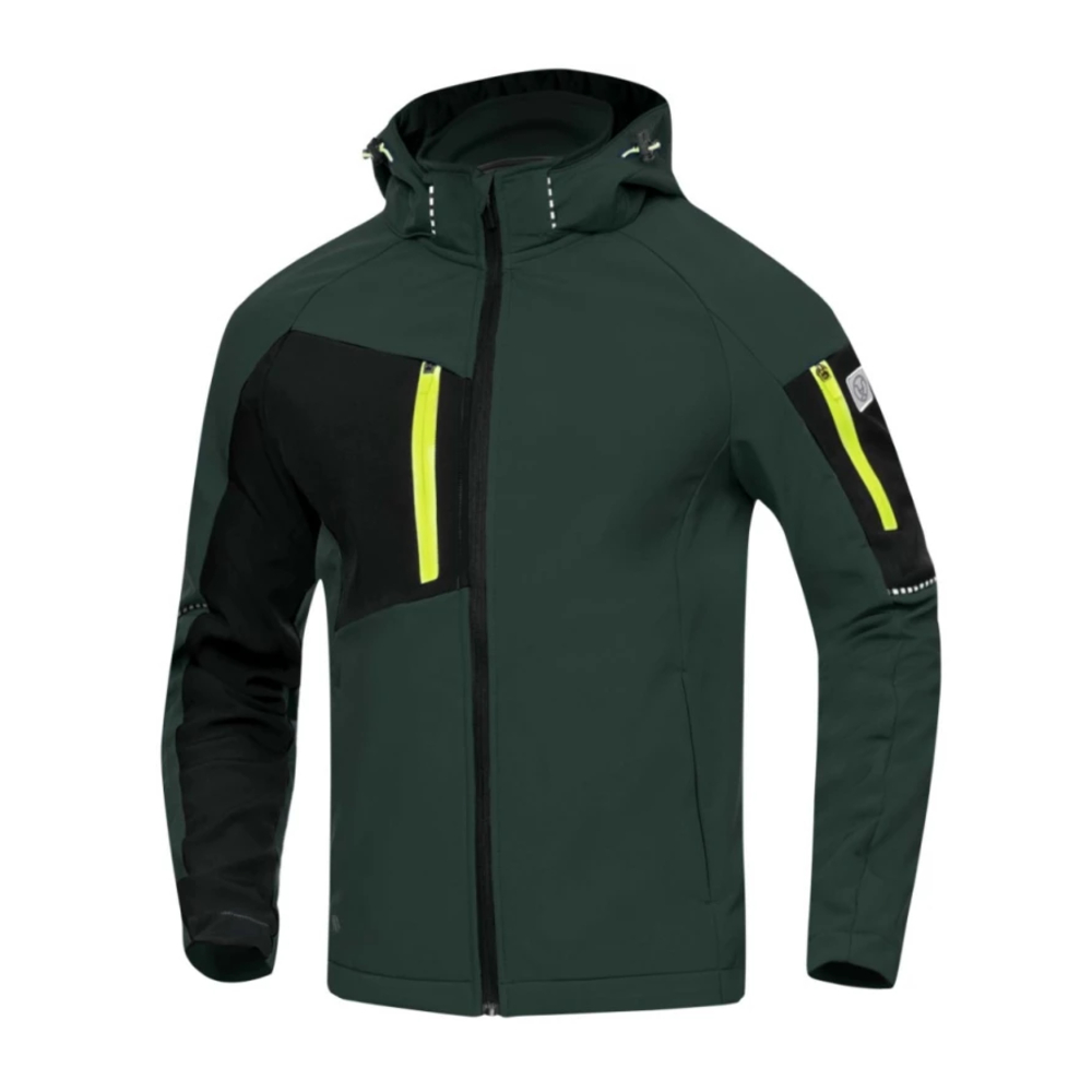 jacheta softshell cu gluga ardon cityconic verde 1